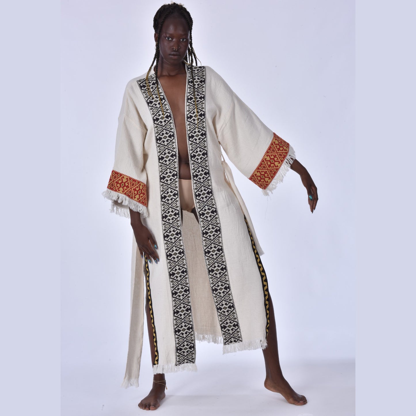 Kaftan Kimono With Kilim Fabric Borders
