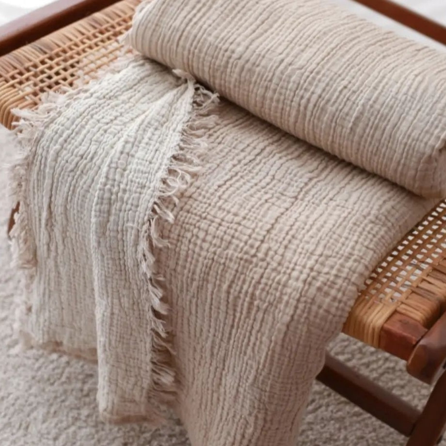 Muslin Natural Cotton Throw Blanket Gauze Blanket