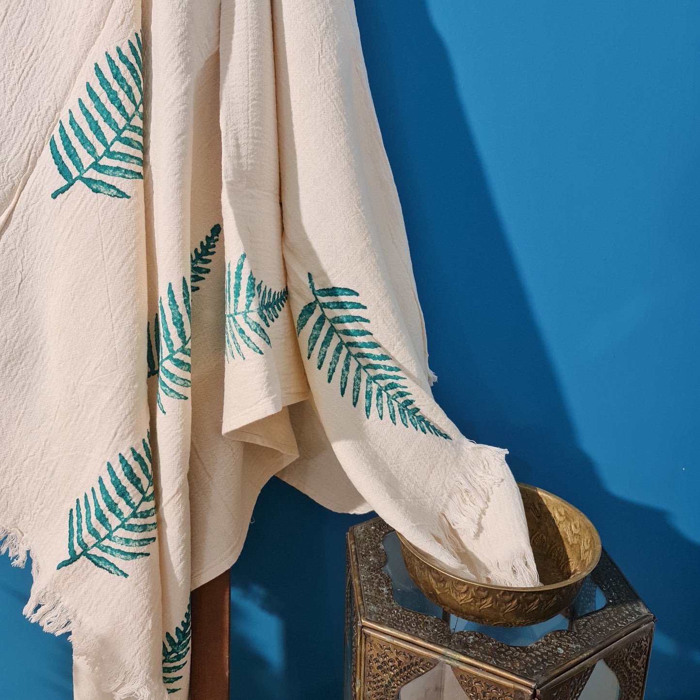 Natural Cotton Turkish Towel Pestemal Leave Design