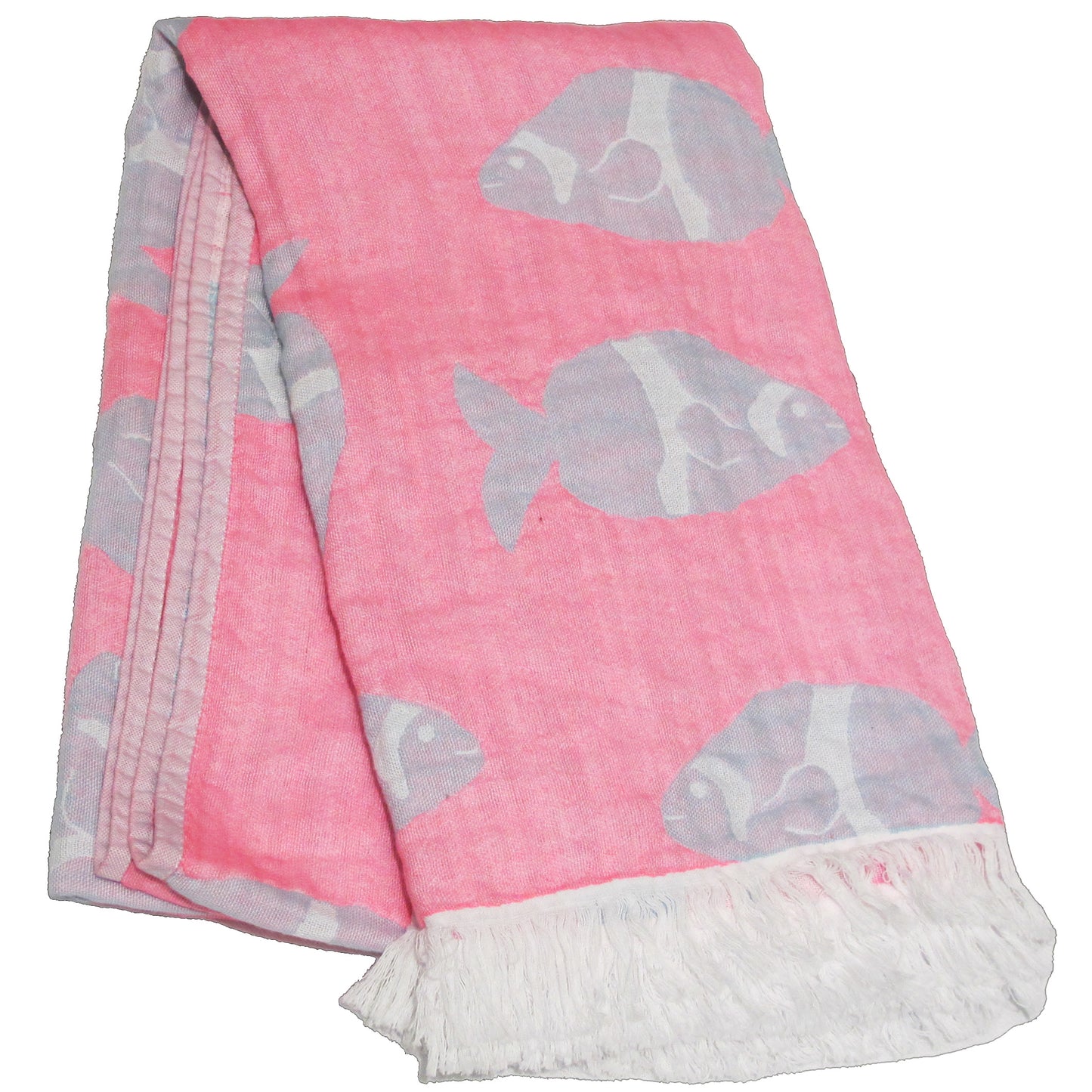 Pink Fish  Pestemal Turkish Towel