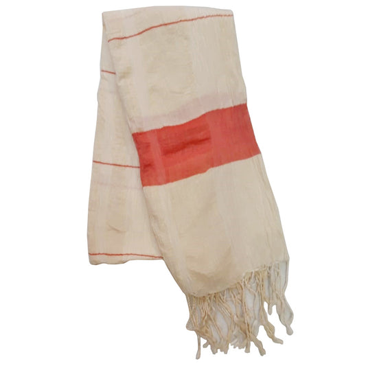 Silk Turkish Towel Pestemal - Red Stripes