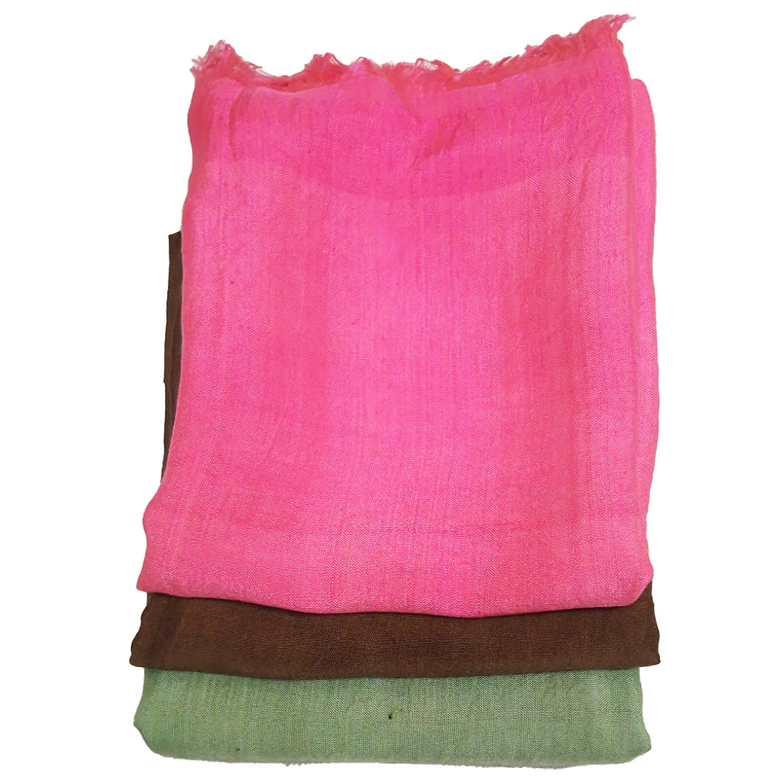 Pure Silk Hand-Woven Scarf Brown