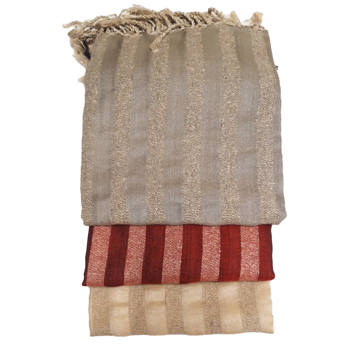 Pure Silk Hand-Woven Scarf Red