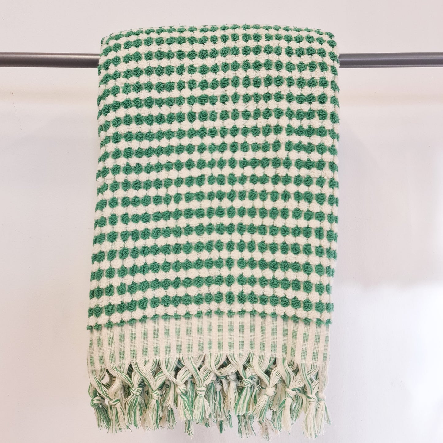 Turkish Hammam Bath Terry Towels Green Dotted