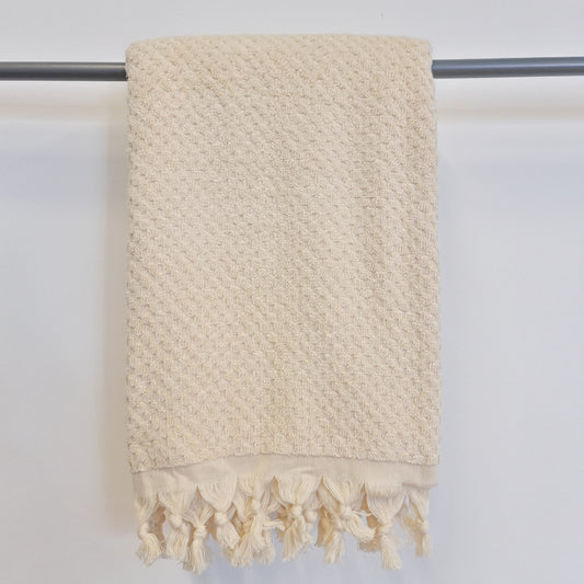 Turkish Hammam Bath Terry Towels Natural Color Dotted
