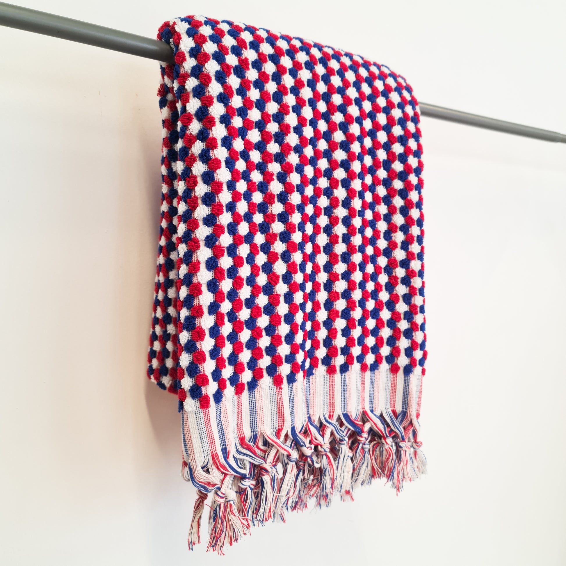 Indigo & Red Terry-back Turkish - Bath Towel - The Cozy Throw