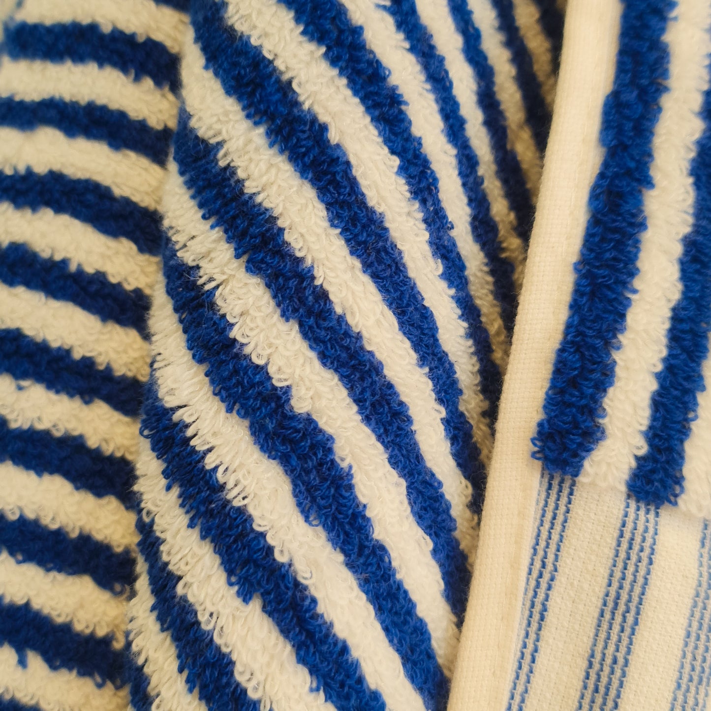 Turkish Hammam Terry Hand Towels Indigo Stripe