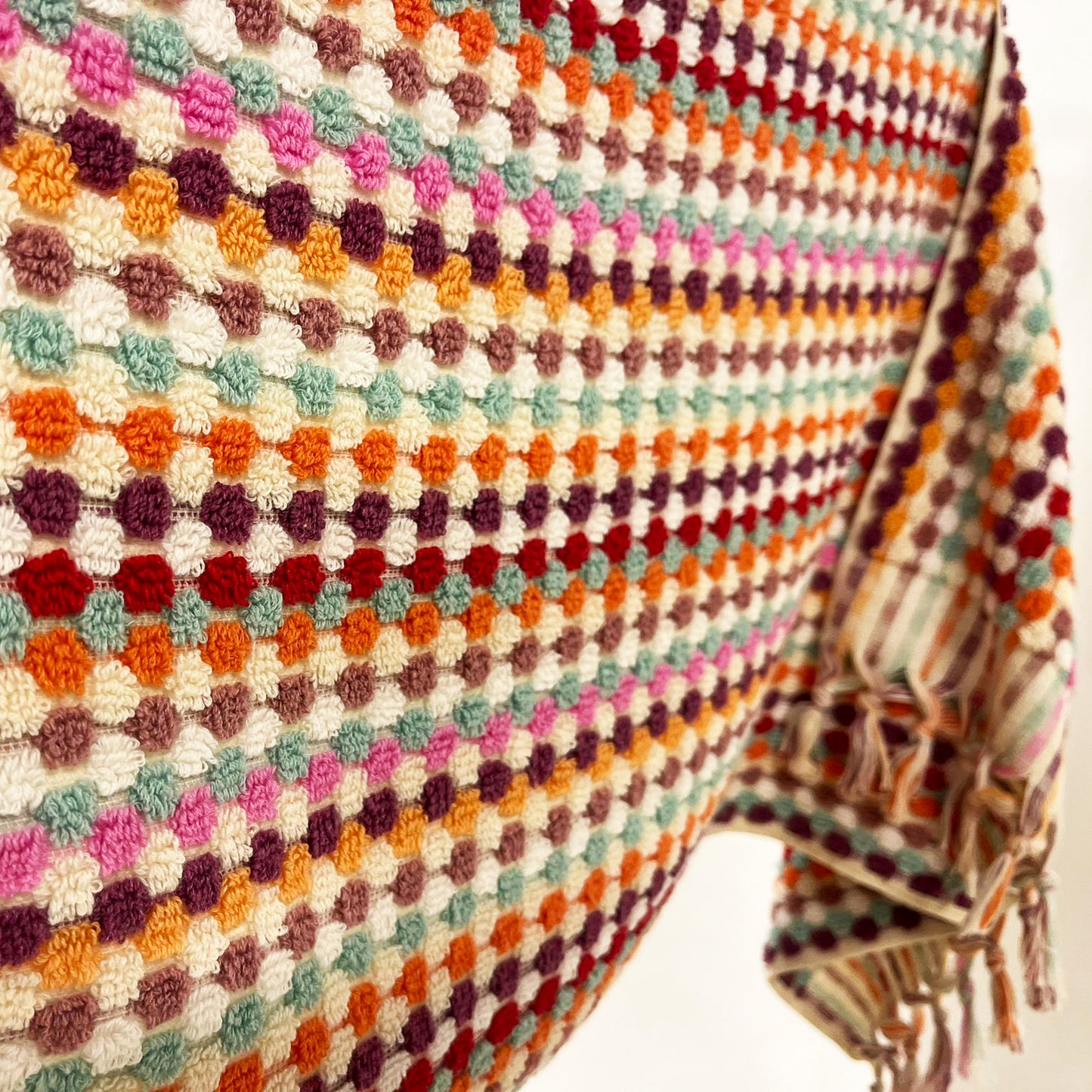 Turkish Hammam Terry Hand Towels Multi Color Dotted