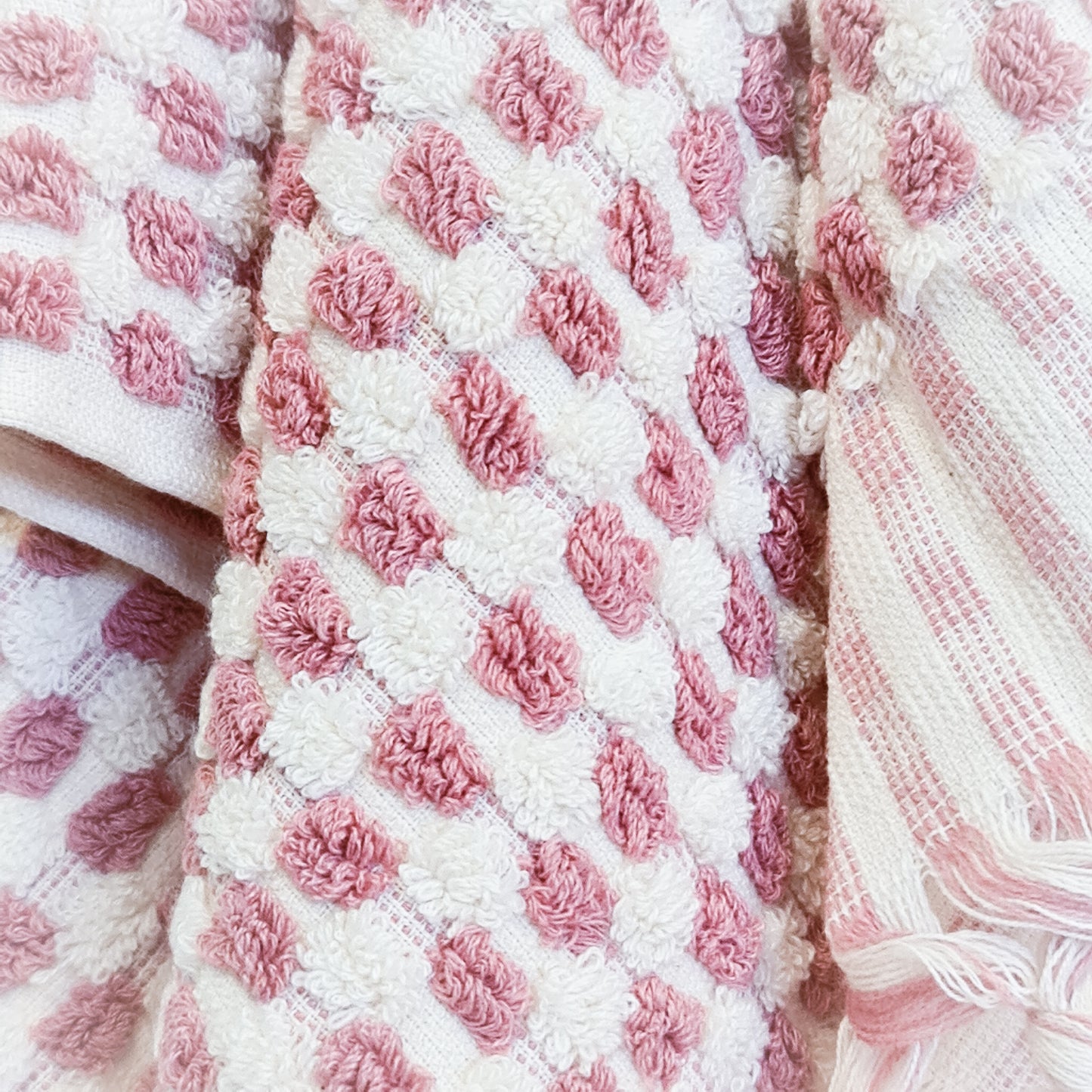 Turkish Hammam Terry Hand Towels Rose Dotted