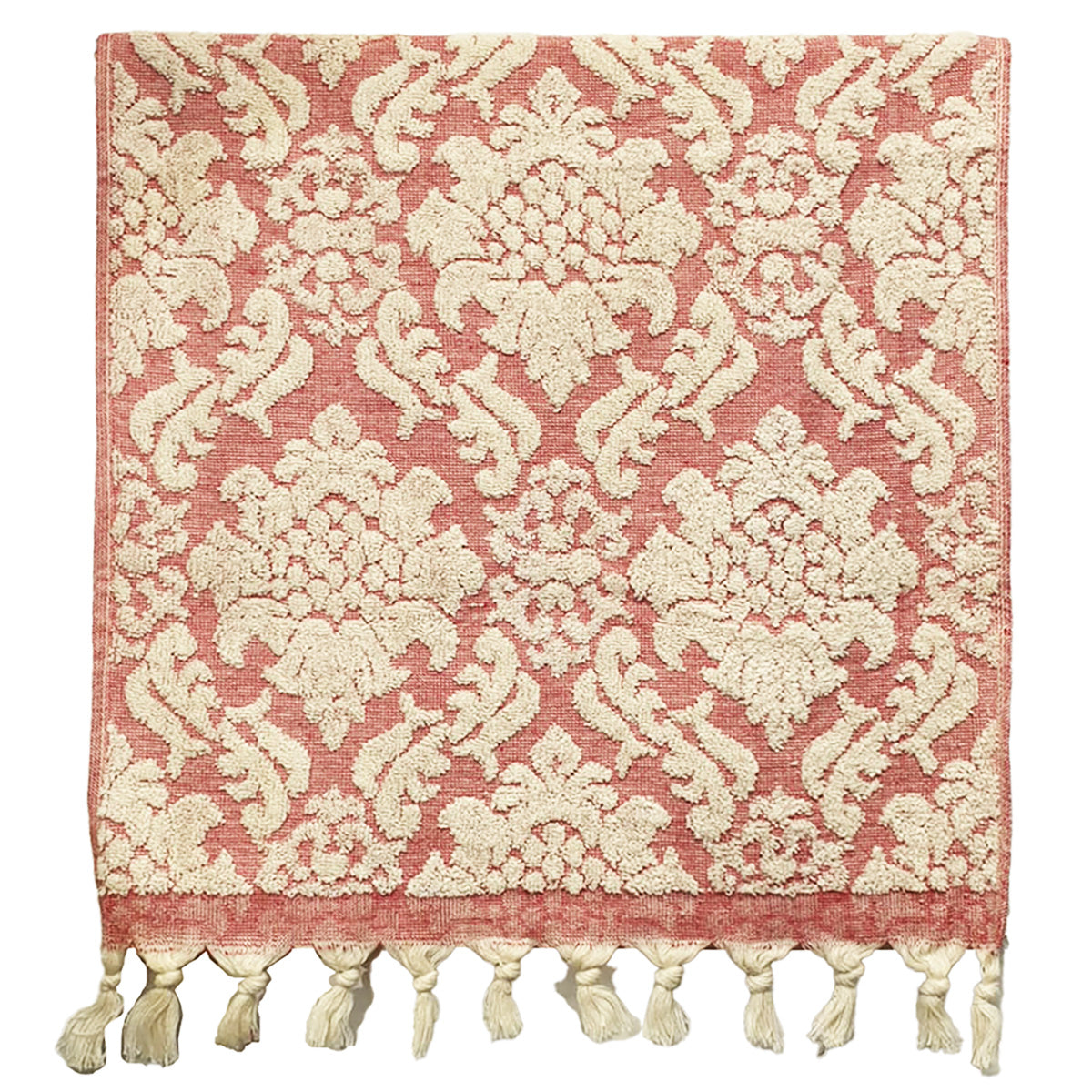 Damascus Design Natural Cotton Hand Towels Pink