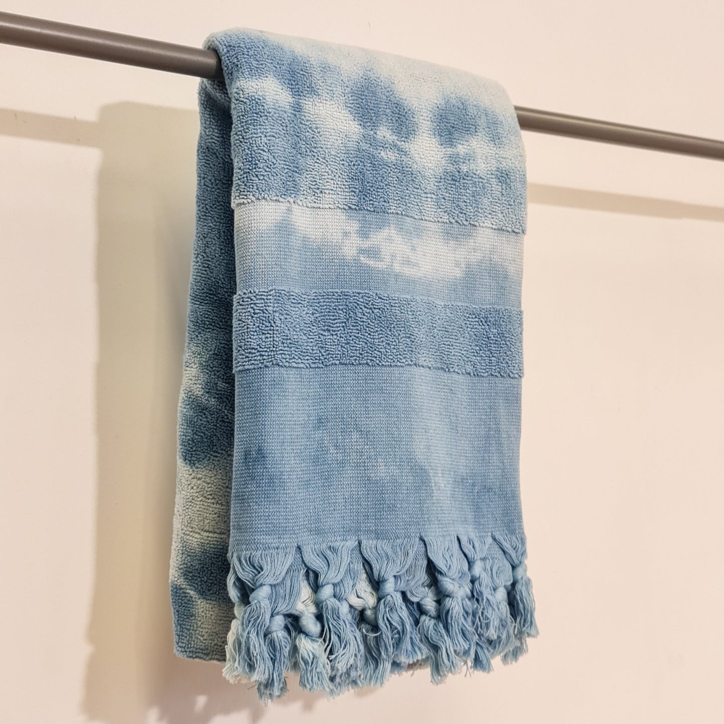 Turkish Terry Cotton Bath Towel Tie-Dye Turquoise
