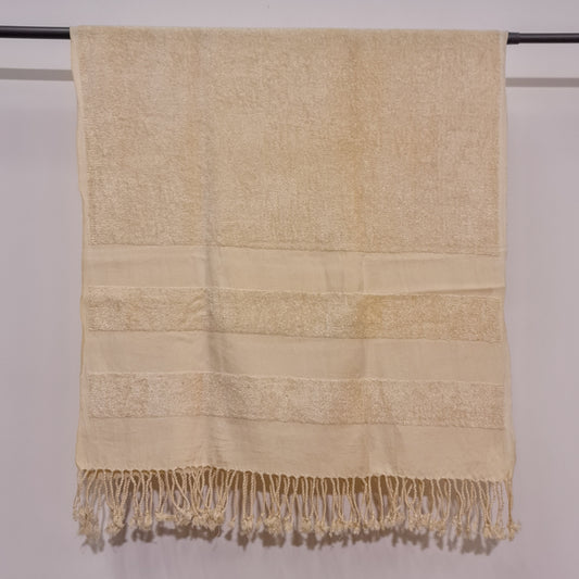 Turkish Terry Silk Bath Towel Ecru