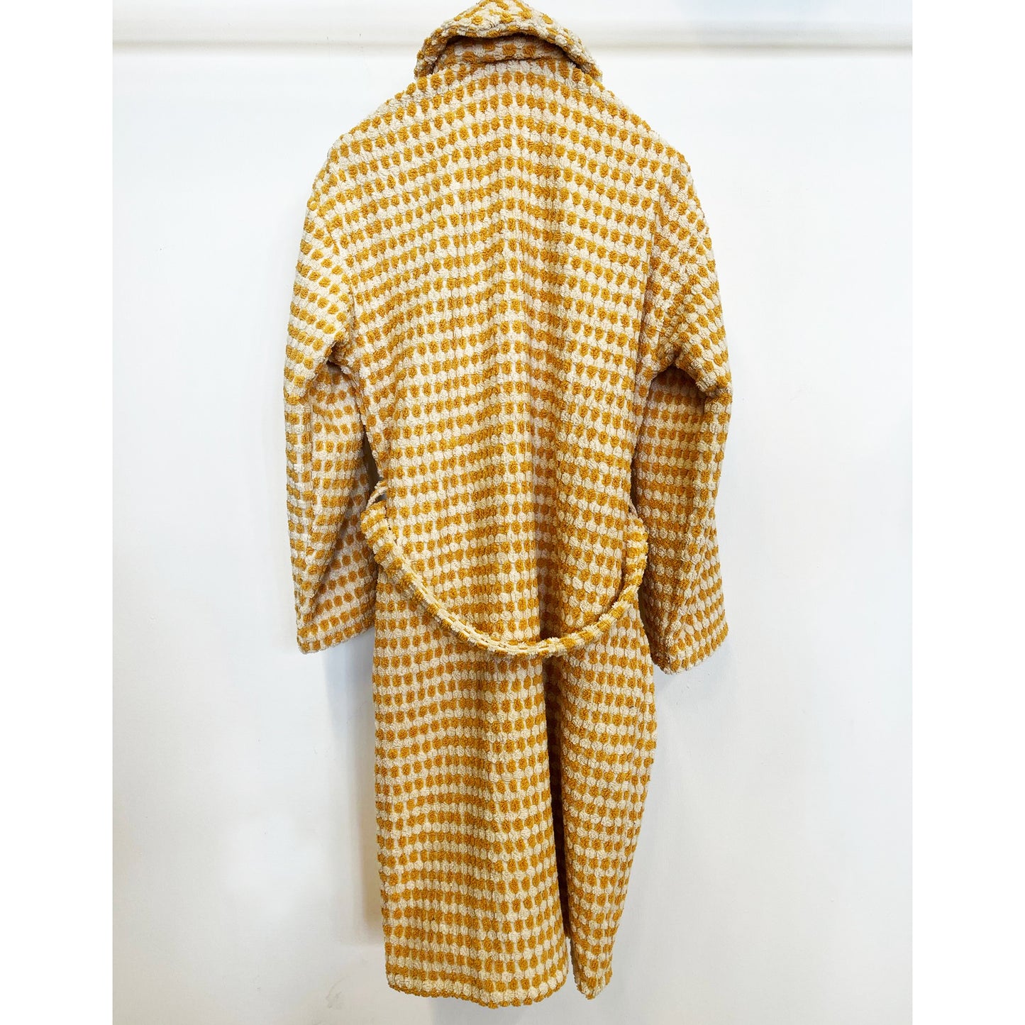 Turkish Terry Towel Bathrobe Golden Dotted Pompom Design