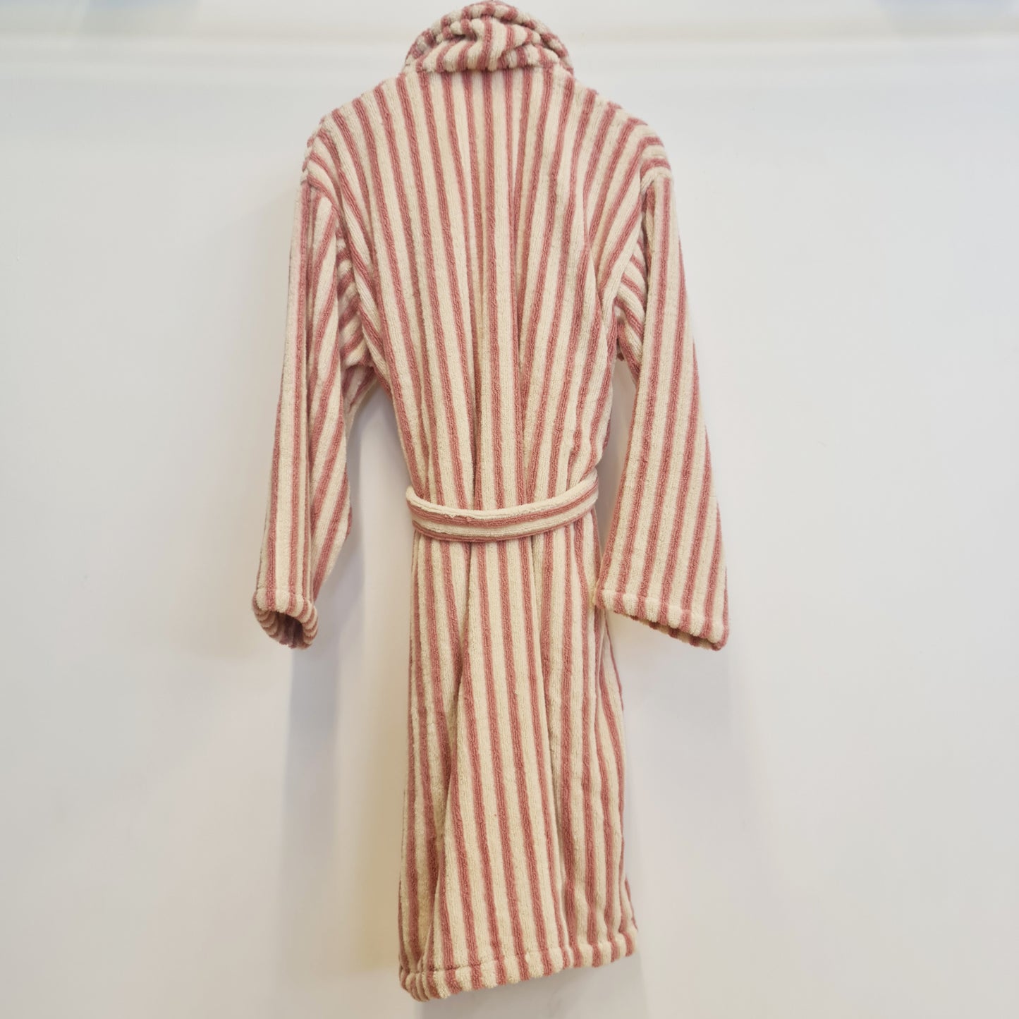Turkish Terry Towel Bathrobe Pink Stripe Design