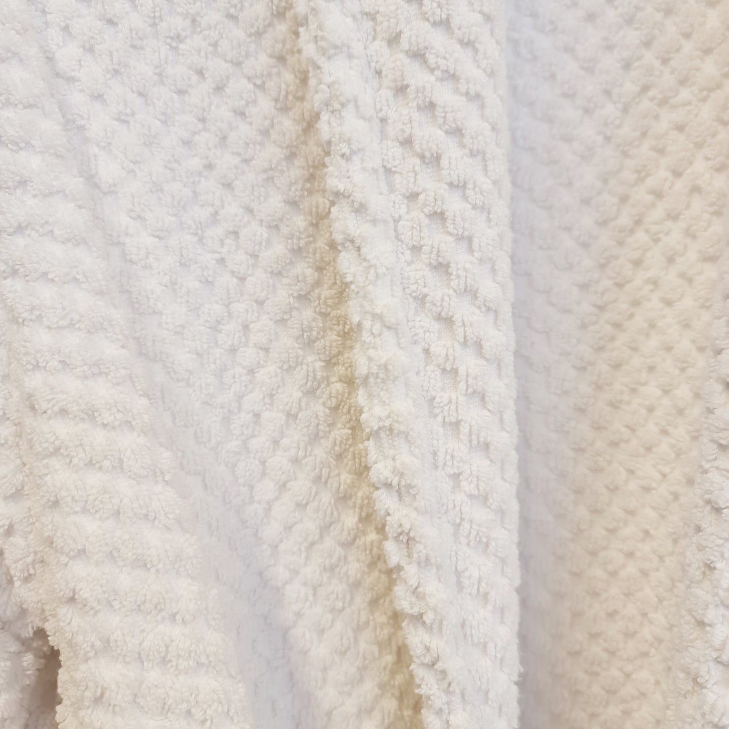 Turkish Terry Towel Bathrobe White Dotted Pompom Design