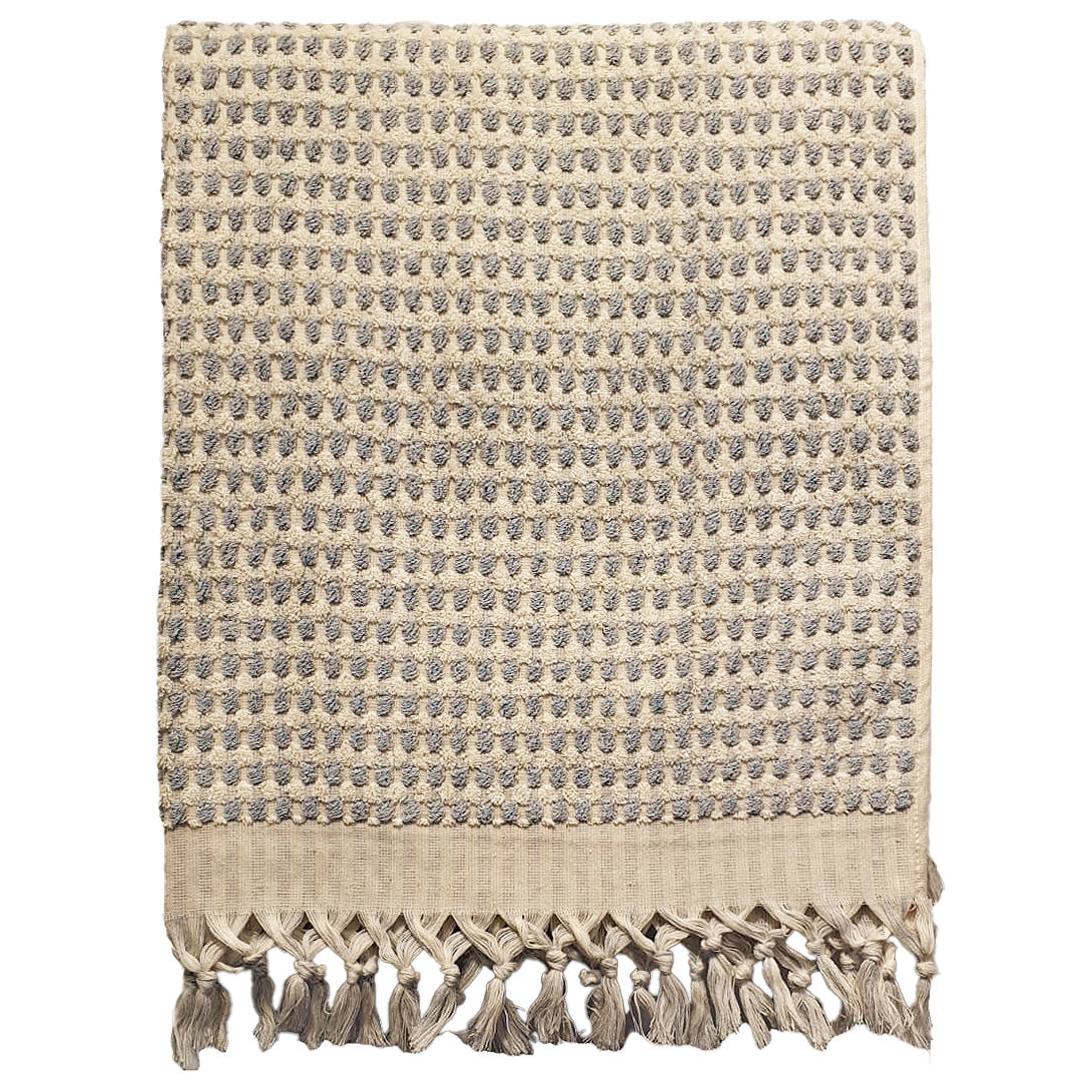 Turkish Terry Towel Grey Dotted