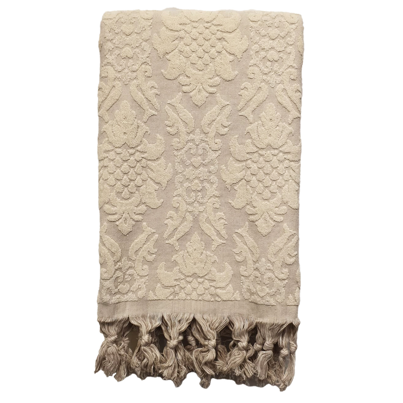 Damascus Design Hand Wowen Natural Cotton Brown Bath Towel