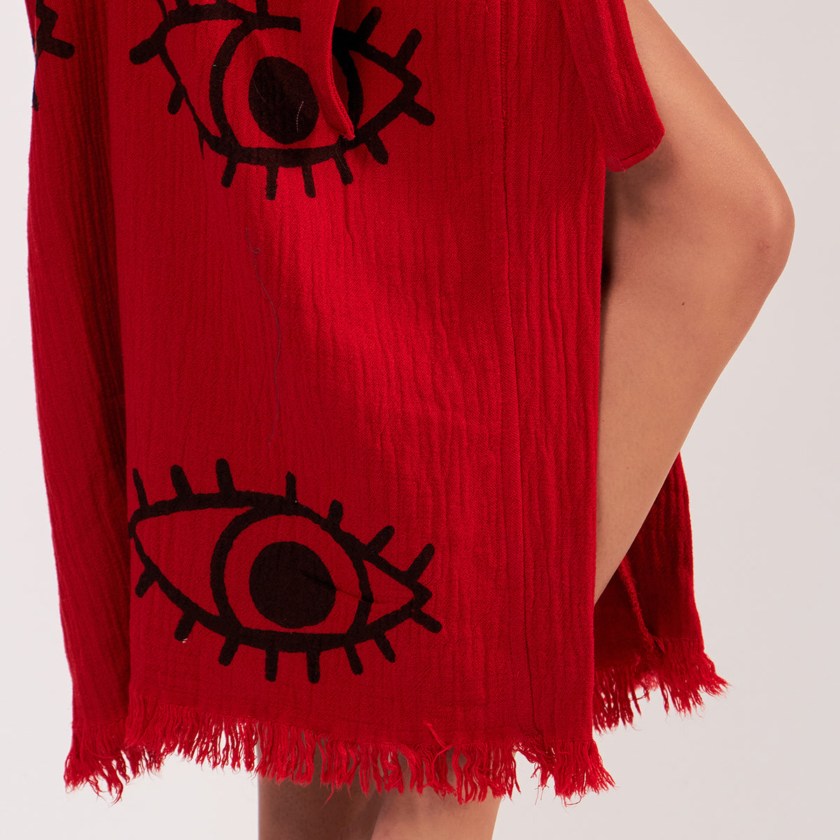 Turkish Towel Kimono Bathrobe Eye Design Red