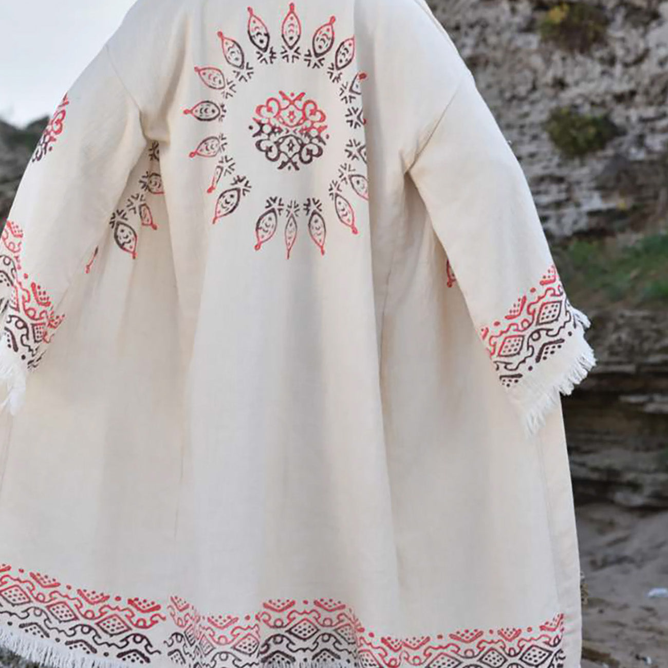 Turkish Towel Kimono Kaftan Bathrobe Chakra Design – Dervis Natural Textile