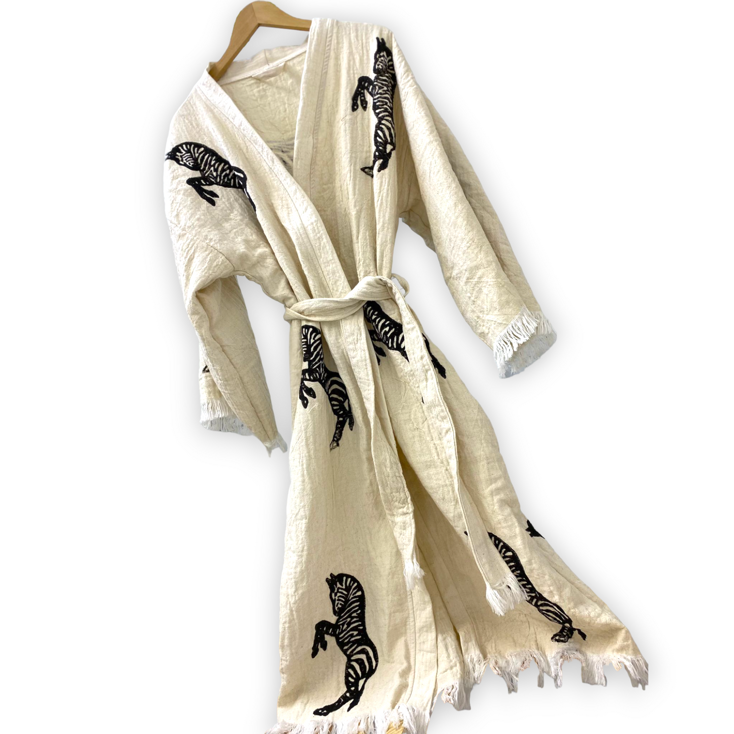 Turkish Towel Kimono Kaftan Bathrobe Zebra Design