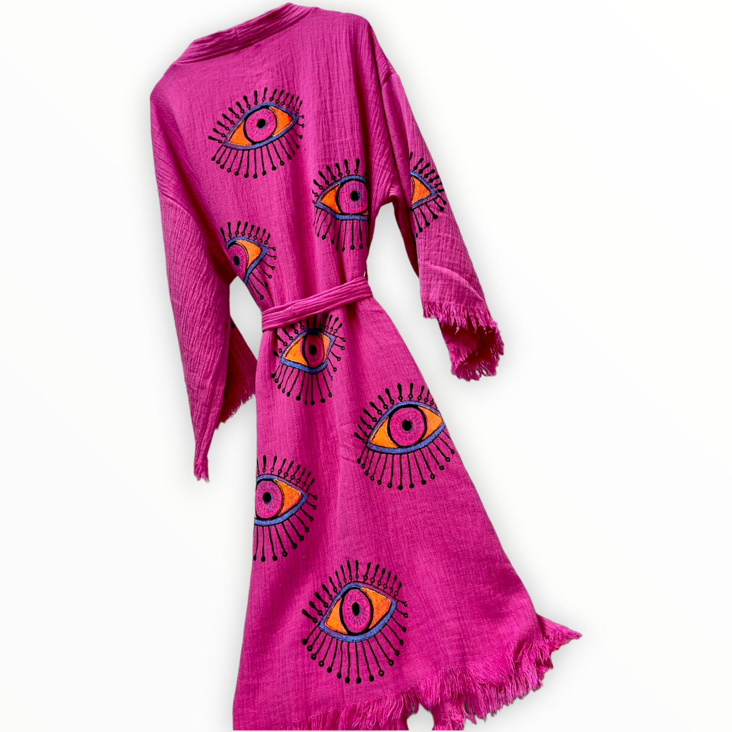Turkish Towel Kimono Kaftan Bathrobe Evil Eye