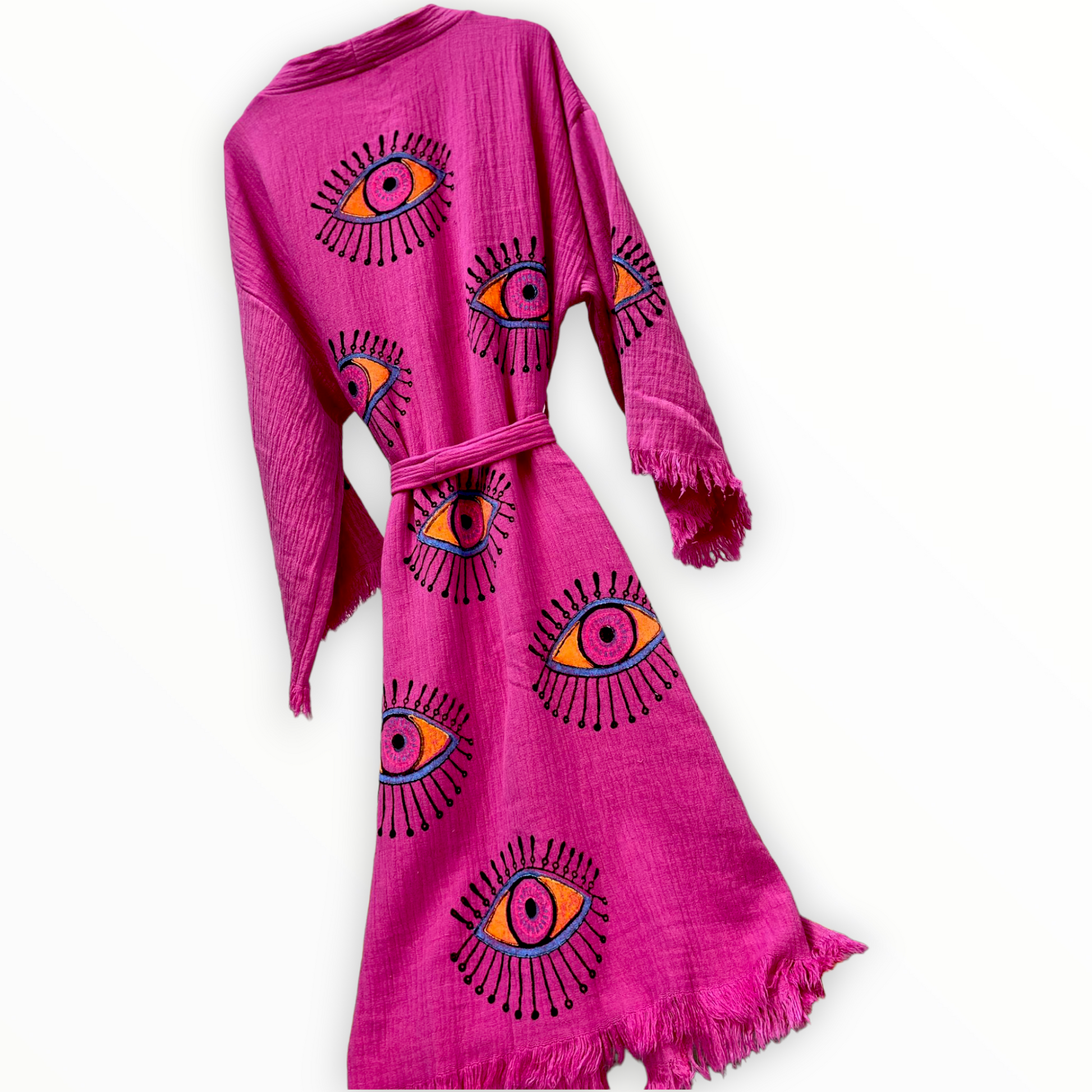 Dervis Esma Evil Eye Turkish Towel Kimono Kaftan Bathrobe