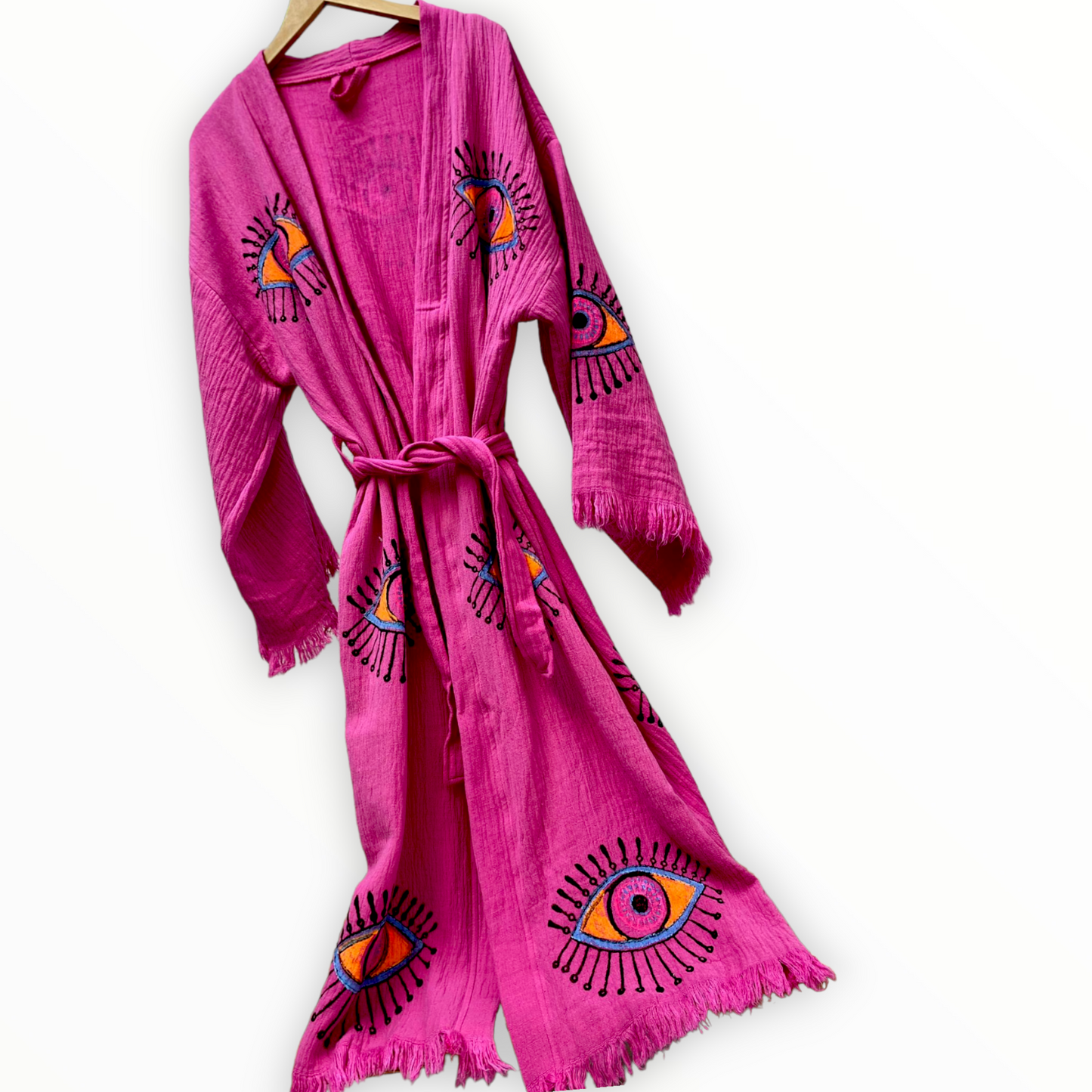 Turkish Towel Kimono Kaftan Bathrobe Evil Eye