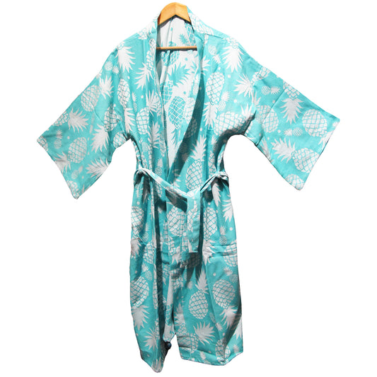 Hand-Woven Natural Cotton Pineapple Pattern Turkish Towel Kimono