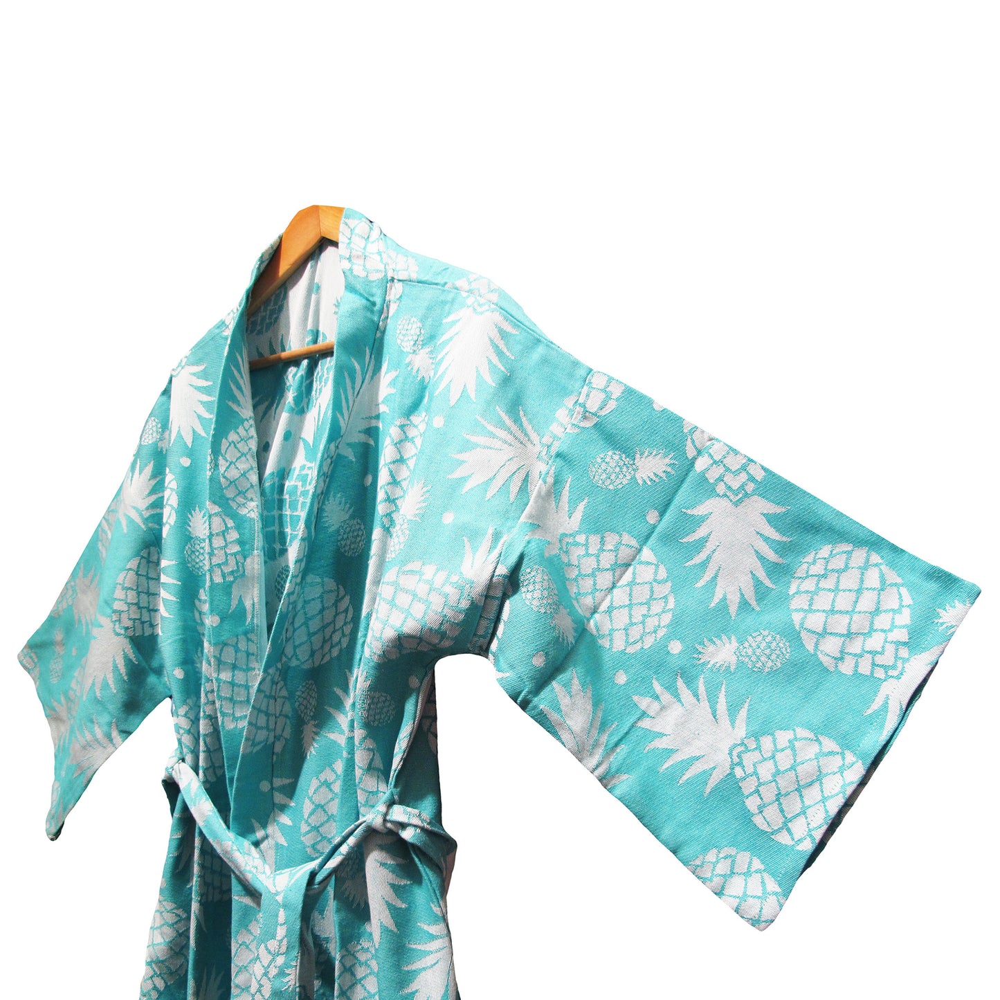 Hand-Woven Natural Cotton Pineapple Pattern Turkish Towel Kimono