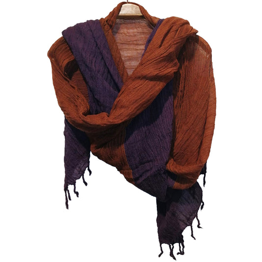 Hand Woven Wool Double Scarf Red