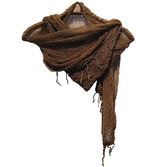 Hand Woven Wool Scarf Brown